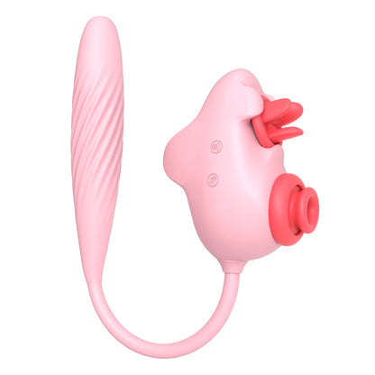 Lindo vibrador de punto G con forma de barco de color rosa 