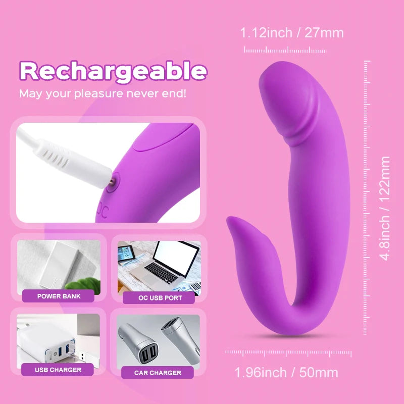 Vibrador giratorio de doble motor para clítoris y punto G