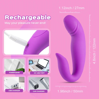 Vibrador giratorio de doble motor para clítoris y punto G