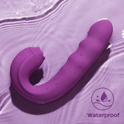 Vibrador de punto G con cabezal giratorio y lengua vibradora