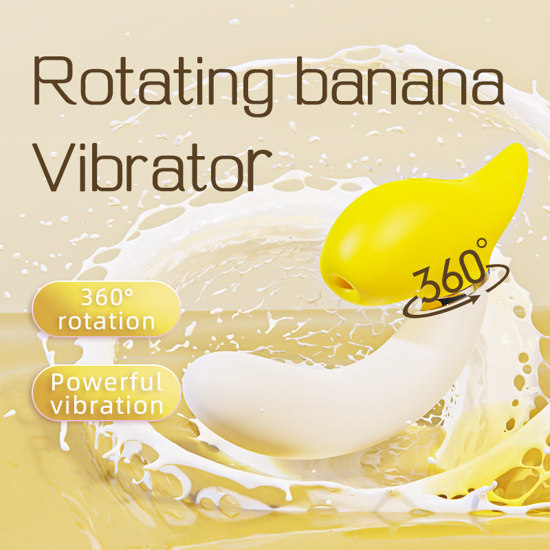 Vibrador Banana Giratorio Doble estimulación Succión y vibración 